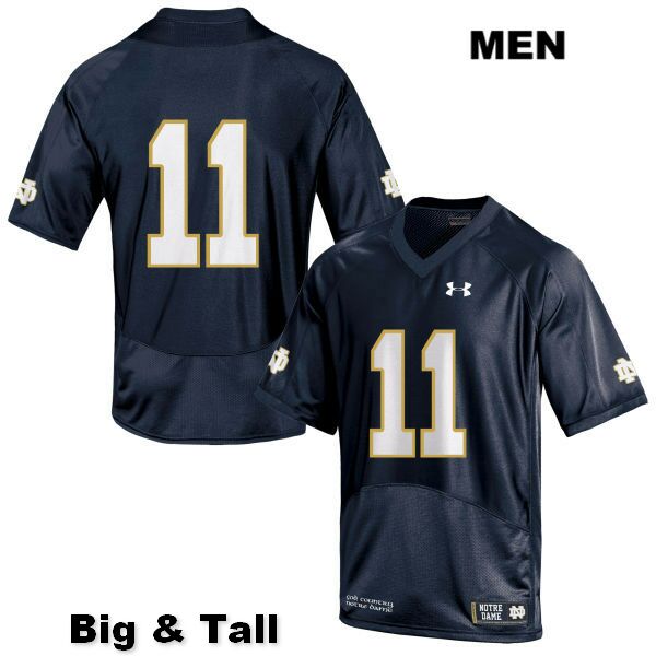 Men's NCAA Notre Dame Fighting Irish #11 Alohi Gilman Stitched College Under Armour Authentic Navy Big & Tall No Name Football Jersey YR10N12UB